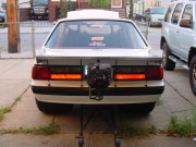 White 1988 Ford Mustang Pro Street Drag Car - Rear View